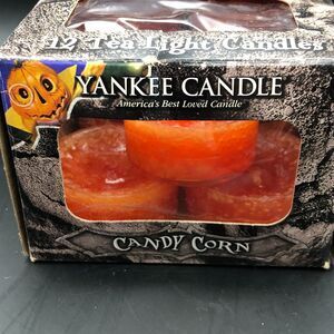 Yankee Candle Tea Lights CANDY CORN Halloween Orange Count of 9